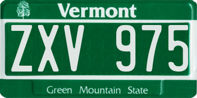 VT license plate ZXV975