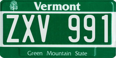 VT license plate ZXV991