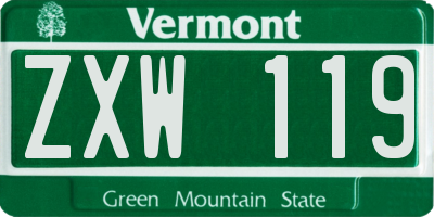 VT license plate ZXW119