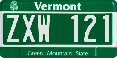 VT license plate ZXW121