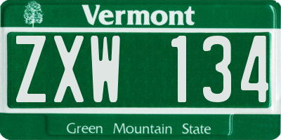 VT license plate ZXW134