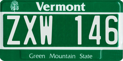 VT license plate ZXW146