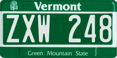 VT license plate ZXW248
