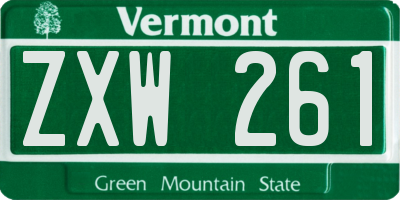 VT license plate ZXW261