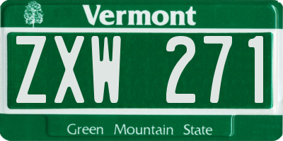 VT license plate ZXW271