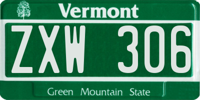 VT license plate ZXW306