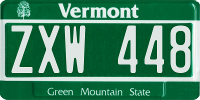 VT license plate ZXW448