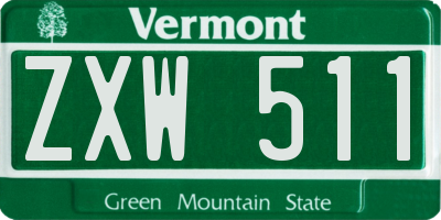 VT license plate ZXW511