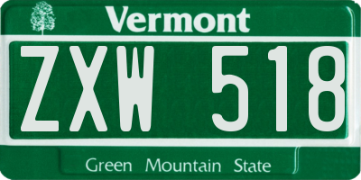 VT license plate ZXW518