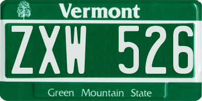 VT license plate ZXW526