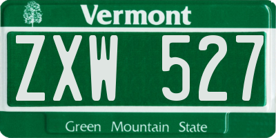 VT license plate ZXW527
