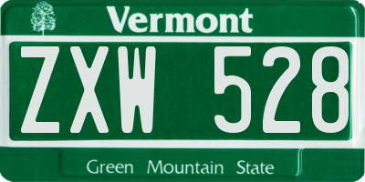VT license plate ZXW528