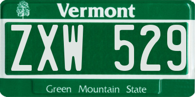 VT license plate ZXW529