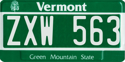 VT license plate ZXW563