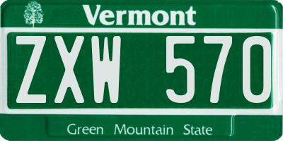 VT license plate ZXW570