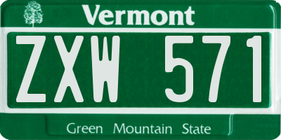 VT license plate ZXW571