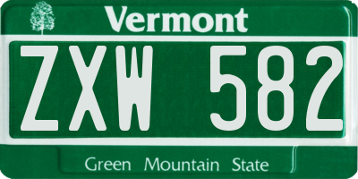 VT license plate ZXW582