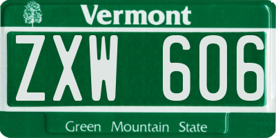 VT license plate ZXW606