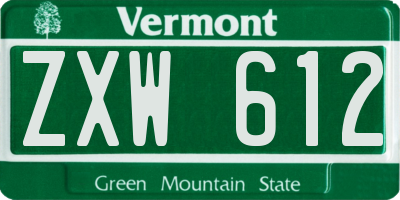 VT license plate ZXW612
