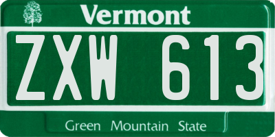VT license plate ZXW613