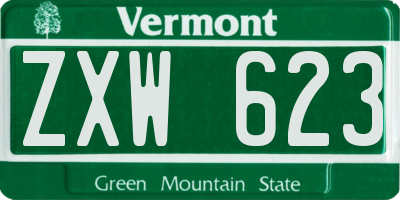 VT license plate ZXW623