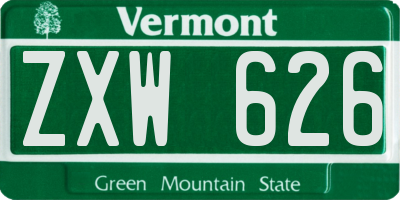 VT license plate ZXW626
