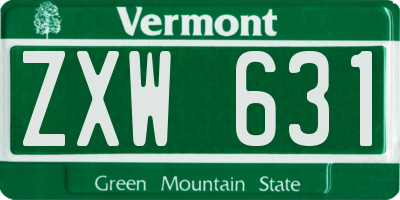 VT license plate ZXW631
