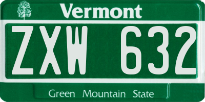VT license plate ZXW632