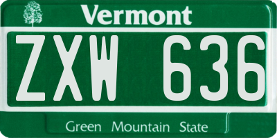VT license plate ZXW636