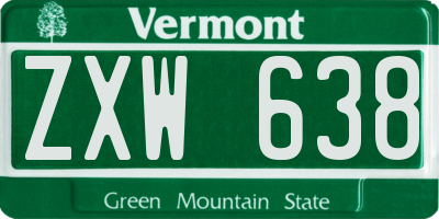 VT license plate ZXW638