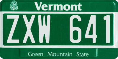 VT license plate ZXW641
