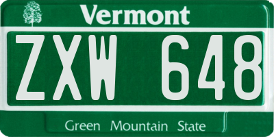 VT license plate ZXW648