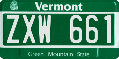 VT license plate ZXW661