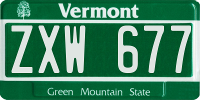 VT license plate ZXW677