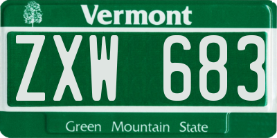VT license plate ZXW683