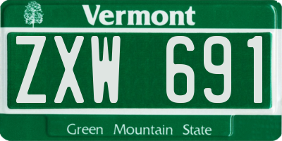 VT license plate ZXW691