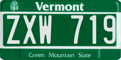 VT license plate ZXW719