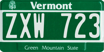 VT license plate ZXW723
