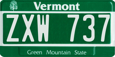 VT license plate ZXW737