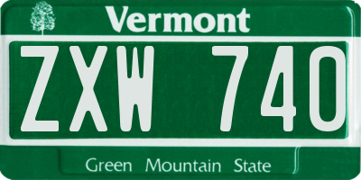 VT license plate ZXW740