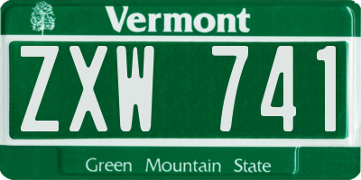 VT license plate ZXW741