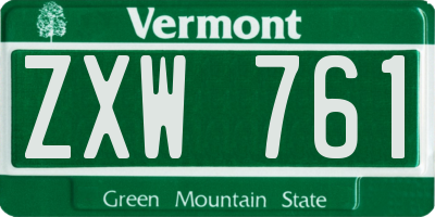 VT license plate ZXW761
