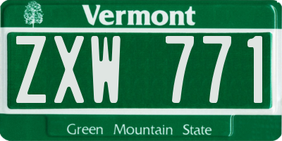 VT license plate ZXW771
