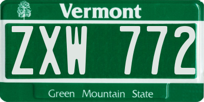 VT license plate ZXW772