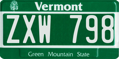 VT license plate ZXW798