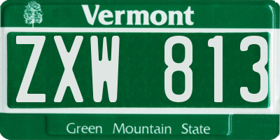 VT license plate ZXW813