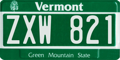 VT license plate ZXW821