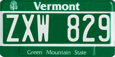 VT license plate ZXW829