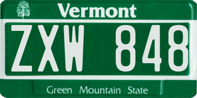 VT license plate ZXW848