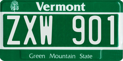 VT license plate ZXW901